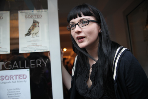 Katie Woodger at the entrance